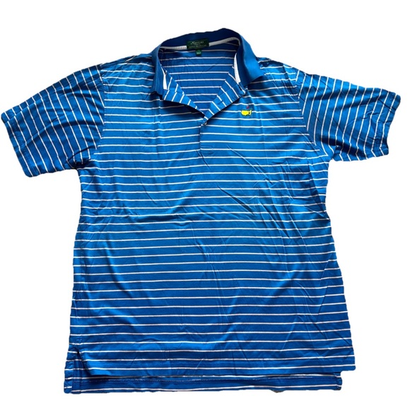 Peter Millar Masters Collection Other - MASTERS by PETER MILLAR Men's Blue Striped Polo Shirt Size XL Golf Stylish